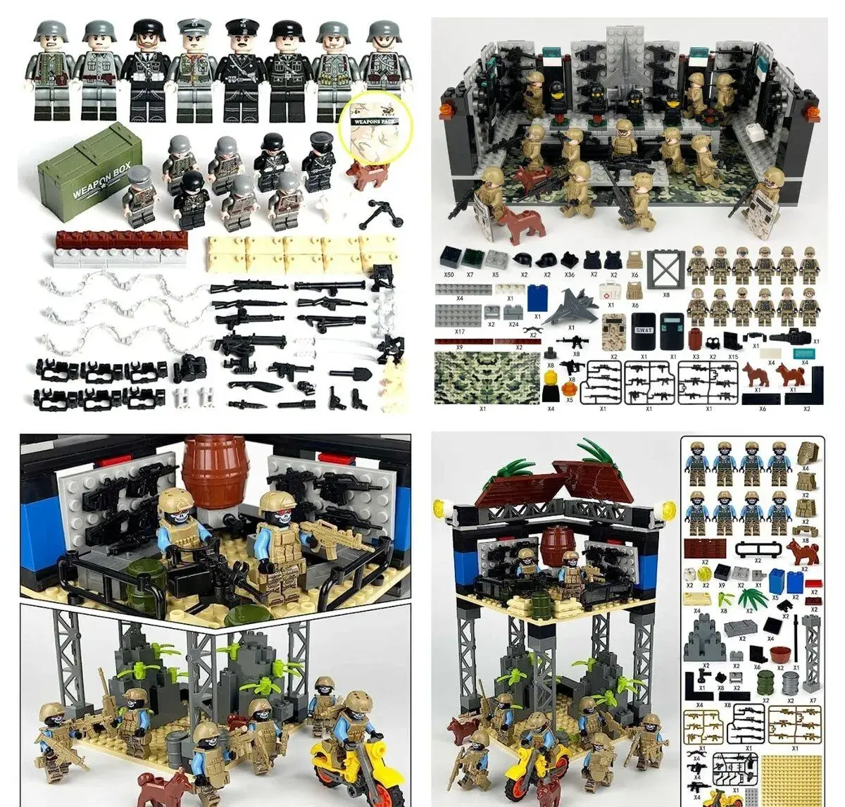 Rôzne sety vojakov 3 + doplnky - typ lego - nové
