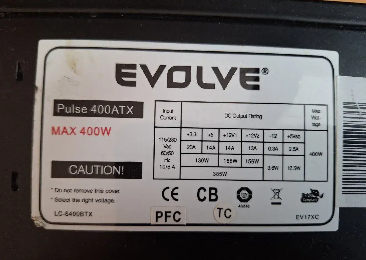 Zdroj Evolveo 400w.