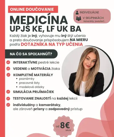 Doučovanie prijímačky medicína BA, UPJŠ KE/ matematika ZŠ