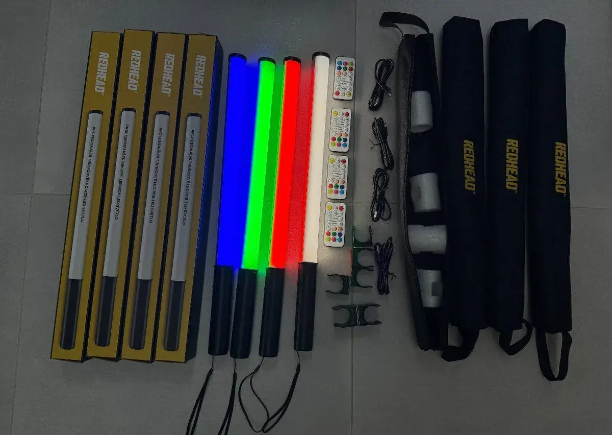 4x Redhead RGB-TS LED tuba na foto/video + ovladac