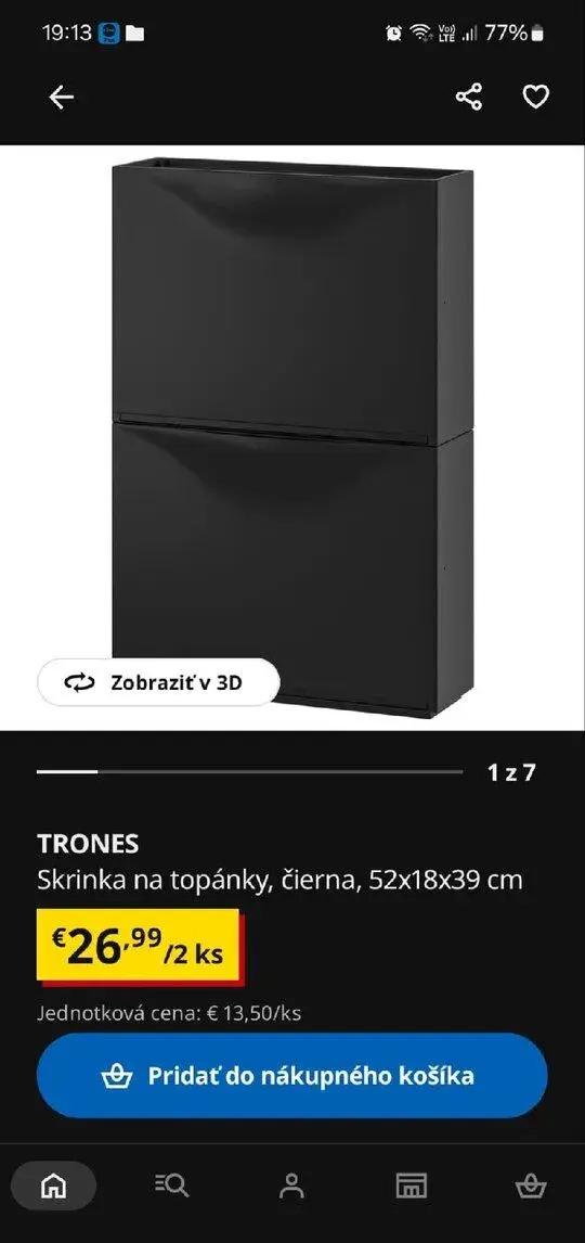 Skrinka na topánky IKEA Tronas