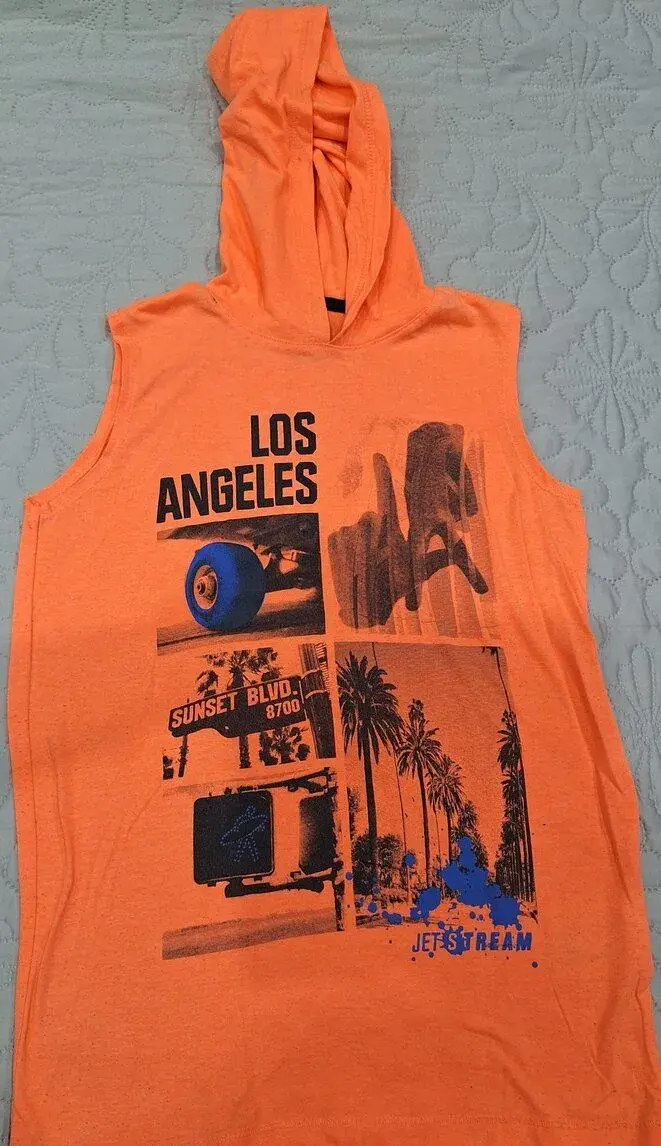 Chlapčenské tričko bez rukávu s kapucňou Los Angeles