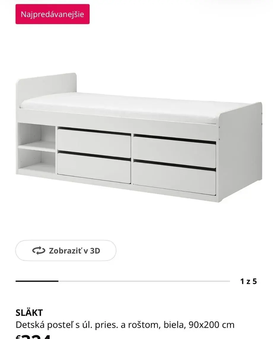 Detskú posteľ Ikea 90x200