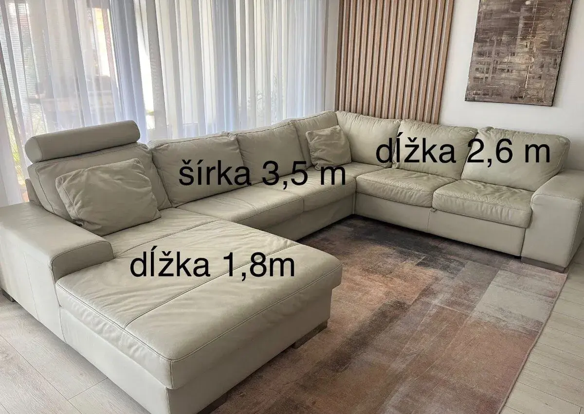 Kožená sedačka v tvare U