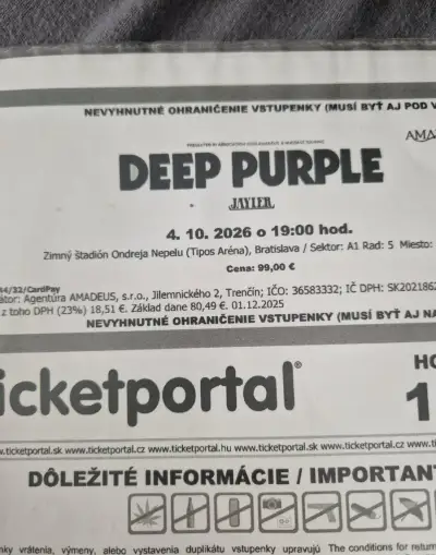 Lístok DEEP PURPLE
