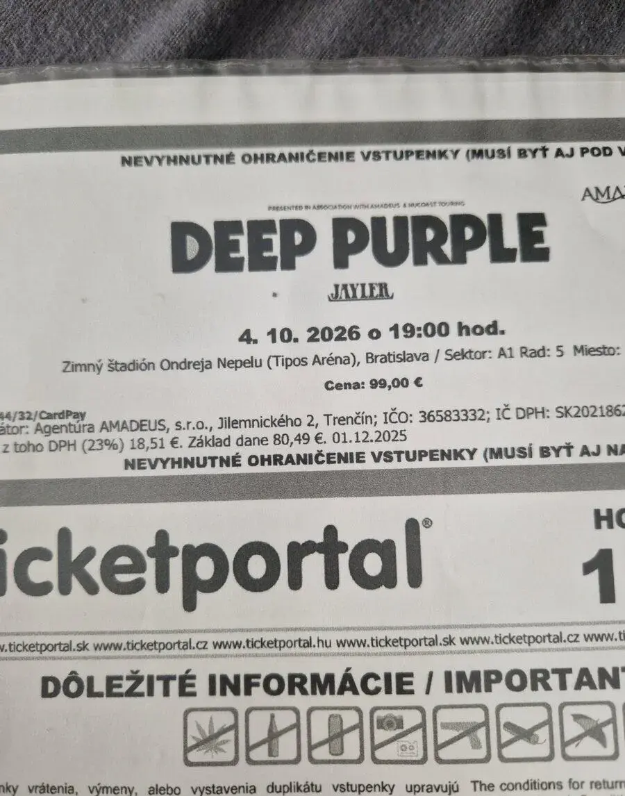 Lístok DEEP PURPLE