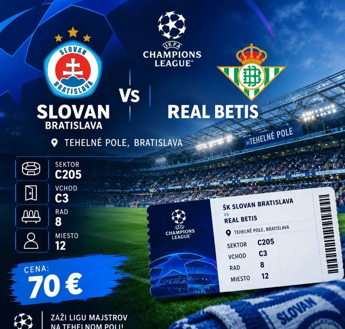 LÍSTOK SLOVAN BRATISLAVA - REAL BETIS