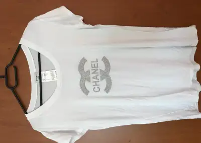 CHANEL white damske tricko L