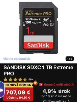SANDISK SDXC 1 TB Extreme PRO