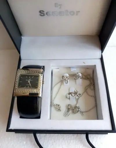 Hodinky Senator Quartz s bižutériou v kazete