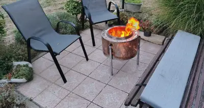 Recyklované ohnisko, gril z bubna pračky