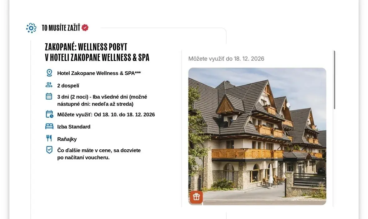 Wellness pobyt v krásnom hoteli v Zakopanom