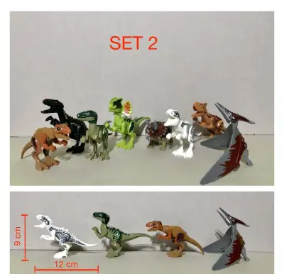 Rôzne dinosaury (8ks) typ lego - nové, nehrané
