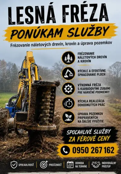 🌲 LESNÁ FRÉZA – ČISTENIE POZEMKOV 🚜