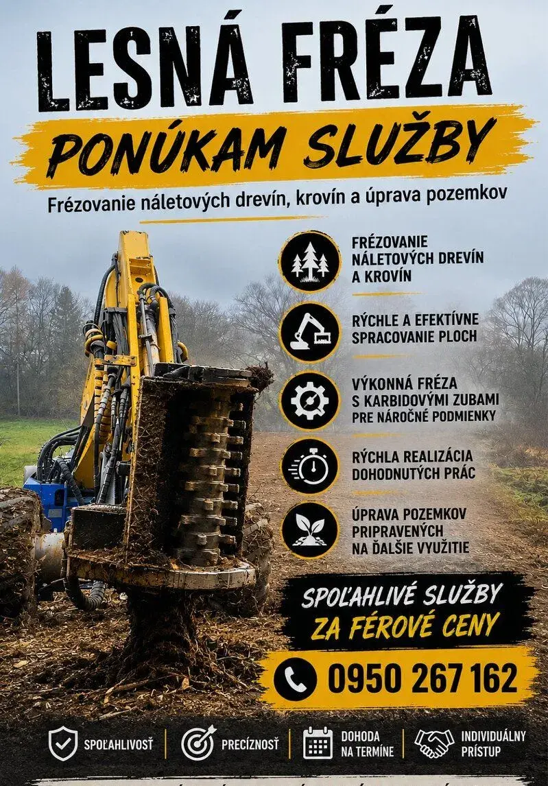 🌲 LESNÁ FRÉZA – ČISTENIE POZEMKOV 🚜