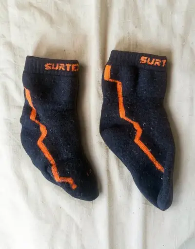 Detské ponožky Surtex, tmavomodré s oranžovou