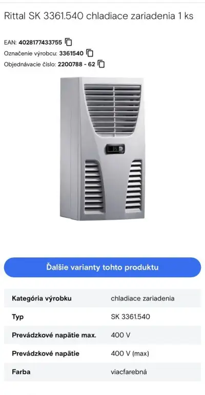 Rittal 3361.540 klimatizácia