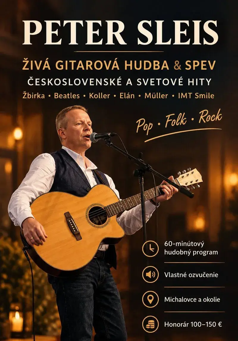 Živá hudba gitara a spev 60 min hudobný program