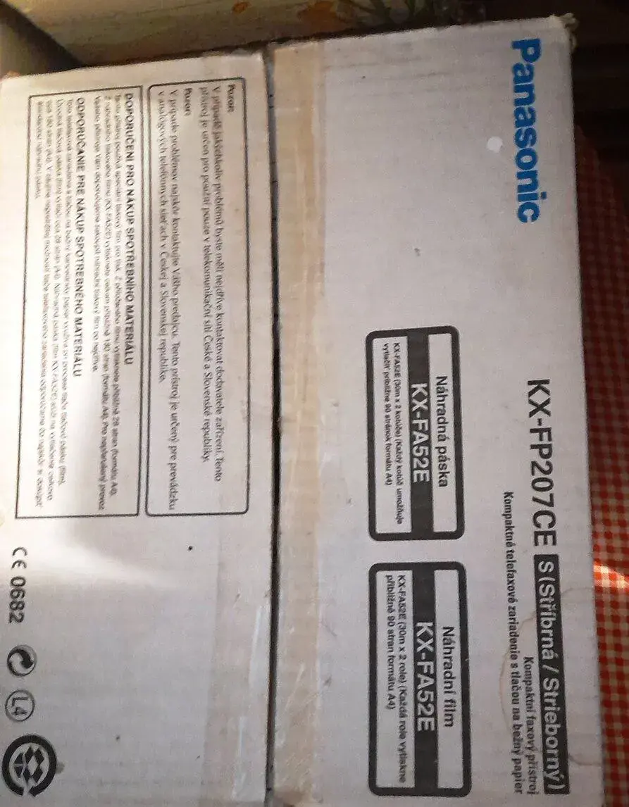 Fax Panasonic KX-FP207CE, komplet balenie s krabicou,