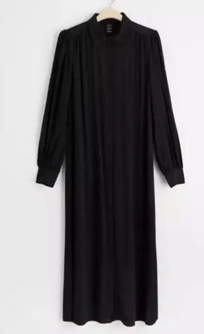 Čierne dlhé košelové šaty pre moletky xxl Lindex